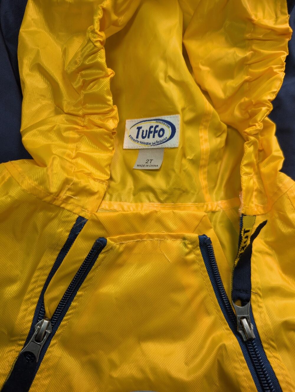 Tuffo 2T Muddy Buddy Yellow/Blue Waterproof Rainsuit Coverall Double Zipper
